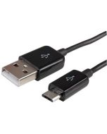 USB to Micro USB Plug Black Charge and Sync Cable - 1m