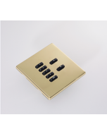 WLM-070-PB 7 Button Flush Screwless Front Plate Kit - Polished Brass